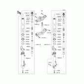 Схема вузла: Вилка передньої осі для Kawasaki ZR1200 ZRX1200 DAEG