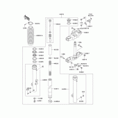 Схема узла: Вилка передней оси для Kawasaki KL650 KLR650