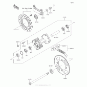 Схема вузла: Ступиця заднього колеса для Kawasaki KLX140 KLX140