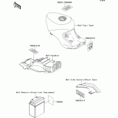 Схема вузла: Інформаційні наклейки для Kawasaki ZX1100 ZZ-R1100