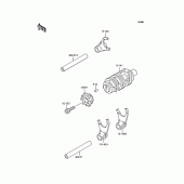 Схема вузла: Копірний вал & Вилки для Kawasaki KLX300R