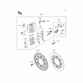 Схема вузла: Переднє гальмо для Kawasaki KX250/ KX252 KX250