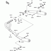 Схема вузла: Вихлопна система для Kawasaki ZX1100 ZZ-R1100