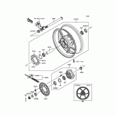 Схема вузла: Ступиця заднього колеса для Kawasaki ZX636 Ninja ZX-6R ABS 30th Anniversary Edition