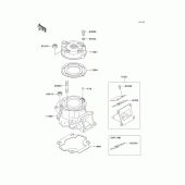 Схема вузла: Cylinder head/cylinder для Kawasaki KX65