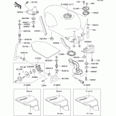 Схема узла: Топливный бак(1/2)(zx600-e2) для Kawasaki ZX600 ZZ-R600