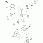 Схема вузла: Crankshaft/piston(s) для Kawasaki KX500