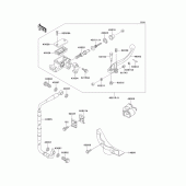 Схема узла: Передний тормозной цилиндр для Kawasaki KX100