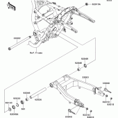 Схема вузла: Задній важіль (маятник) для Kawasaki VN1700 Vulcan 1700 Voyager