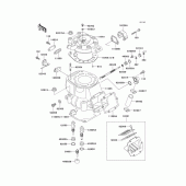 Схема вузла: Cylinder head/cylinder(1/2) для Kawasaki KX500