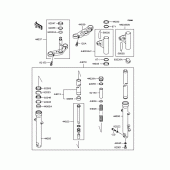 Схема вузла: Вилка передньої осі (BJ250A-017201) для Kawasaki BJ250 Estrella