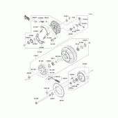 Схема вузла: Ступиця заднього колеса для Kawasaki VN800 Vulcan 800 Classic