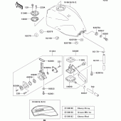 Схема вузла: Паливний бак для Kawasaki ZR1100 ZRX1100