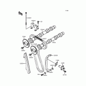 Схема вузла: Розподільний вал & Ланцюг ГРМ & Натягувач для Kawasaki ZX900 GPZ900R