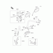 Схема вузла: Кермо & Пульт управління рульовим для Kawasaki EN500 Vulcan 500
