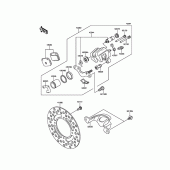 Схема вузла: Заднє гальмо для Kawasaki KX65