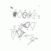 Схема узла: Воздушный фильтр для Kawasaki KX250/ KX252 KX250F