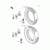 Схема узла: Колеса (Шины) для Kawasaki ZX900 GPZ900R