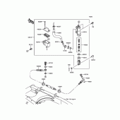 Схема узла: Задний тормозной цилиндр для Kawasaki KLX125 KLX125