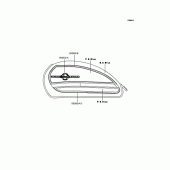 Схема вузла: Наклейки (Блакитний C10) для Kawasaki BJ250 Estrella RS