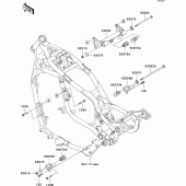 Схема вузла: Кріплення двигуна для Kawasaki VN1500 VN1500 Drifter