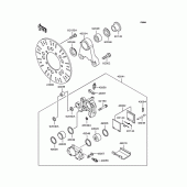 Схема вузла: Заднє гальмо для Kawasaki ZR1100 ZRX1100-II