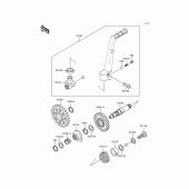 Схема вузла: Kickstarter mechanism для Kawasaki KX250/ KX252 KX250