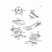 Схема вузла: Наклейки (Green/White/Blue) для Kawasaki ZX400 ZXR400