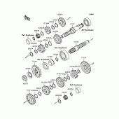 Схема вузла: Трансмісія (BJ250-D9) для Kawasaki BJ250 Estrella Custom