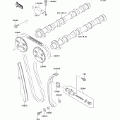 Схема узла: Распредвал & Цепь ГРМ & Натяжитель для Kawasaki ZX1100 ZZ-R1100
