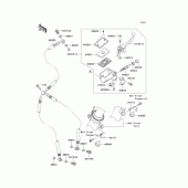 Схема узла: Передний тормозной цилиндр для Kawasaki ZR1200 ZRX1200 DAEG