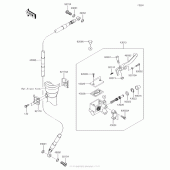 Схема узла: Передний тормозной цилиндр для Kawasaki KLX140 KLX140G