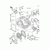 Схема вузла: Головка циліндра для Kawasaki BJ250 Estrella RS