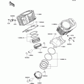 Схема узла: Цилиндр & Поршень для Kawasaki VN1700 VN1700 Classic ABS