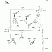Схема вузла: Замок запалювання для Kawasaki ZX636 Ninja ZX-6R