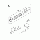 Схема вузла: Копірний вал & Вилки для Kawasaki ZR250 Balius-II