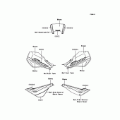 Схема вузла: Наклейки (Зелений/Ебоні) для Kawasaki KL250 KL250 Super Sherpa