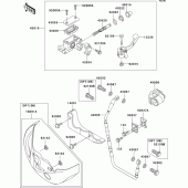Схема узла: Передний тормозной цилиндр для Kawasaki KX125
