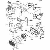 Схема узла: Воздушный фильтр для Kawasaki VN750 VN750 Twin