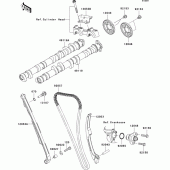 Схема узла: Распредвал & Цепь ГРМ & Натяжитель для Kawasaki ZX1000 Ninja ZX-10R
