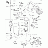 Схема узла: Задний тормозной цилиндр (d6f) для Kawasaki ZX1000 Ninja ZX-10R