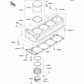 Схема узла: Цилиндр & Поршень для Kawasaki ZX1100 ZZ-R1100