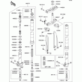 Схема вузла: Передня вилка(1/2) для Kawasaki KX250/ KX252 KX250