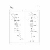Схема узла: Клапан(ы)(1/2) для Kawasaki KX250/ KX252 KX250F