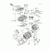 Схема узла: Головка цилиндра для Kawasaki VN1500 Vulcan 88
