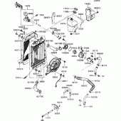 Схема вузла: Радіатор (1/2) для Kawasaki VN750 VN750 Twin