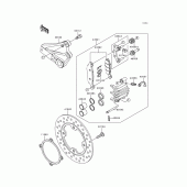 Схема вузла: Заднє гальмо для Kawasaki ZR750 ZR-7