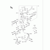 Схема вузла: Передній гальмівний циліндр для Kawasaki VN750 Vulcan 750