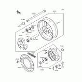 Схема вузла: Заднє колесо & Привідний ланцюг для Kawasaki ZX400 ZZR400