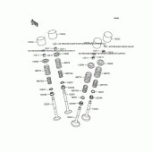Схема вузла: Рокер & Клапан для Kawasaki VN250 Eliminator 250V